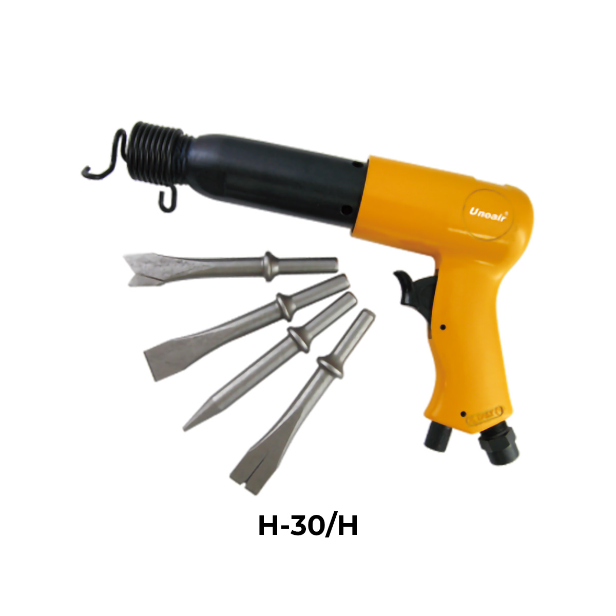 Martillo Neumático Hex de 250mm y 4 Cinceles de 127mm de Largo